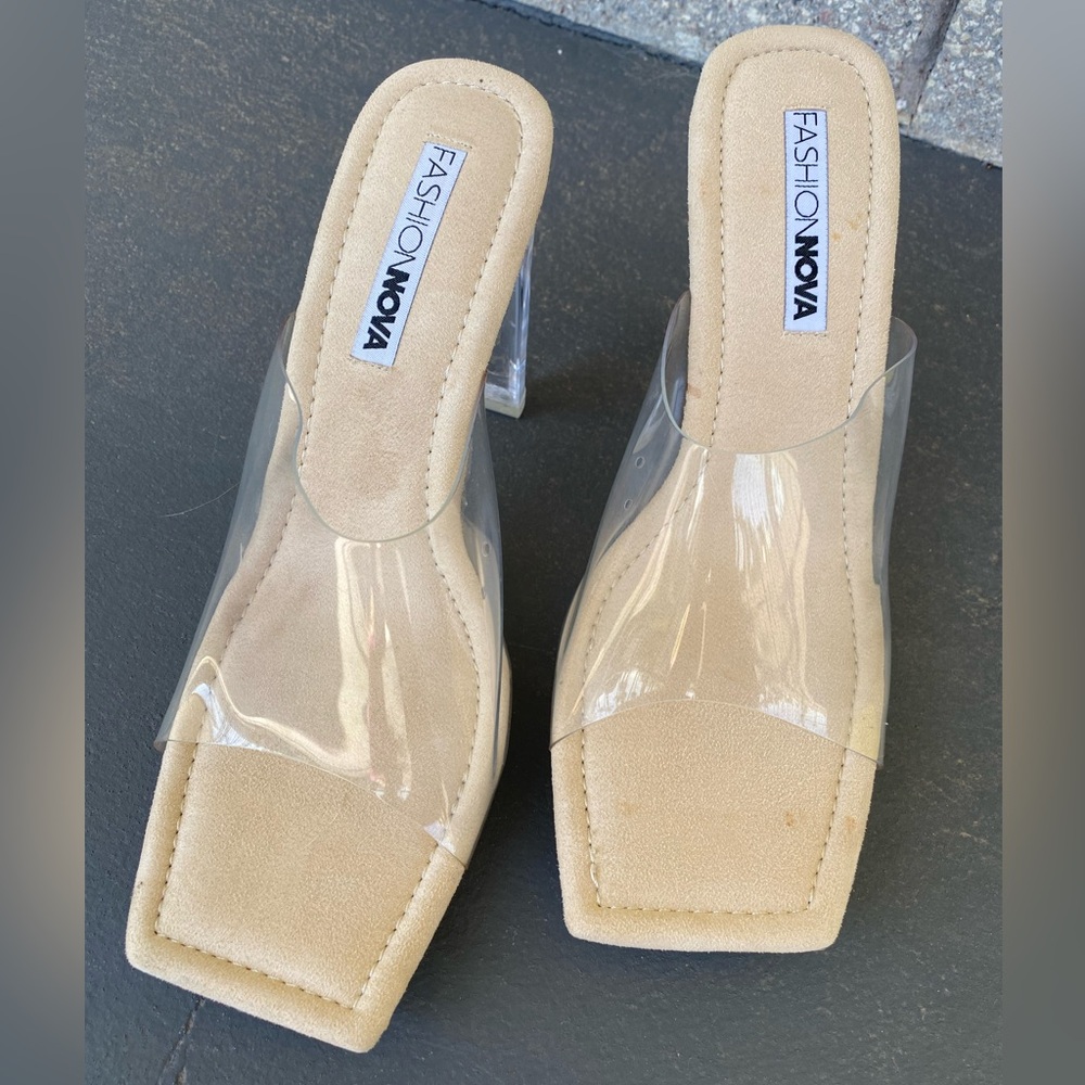 Fashion Nova Mules, Nude